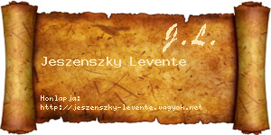 Jeszenszky Levente névjegykártya