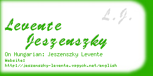 levente jeszenszky business card